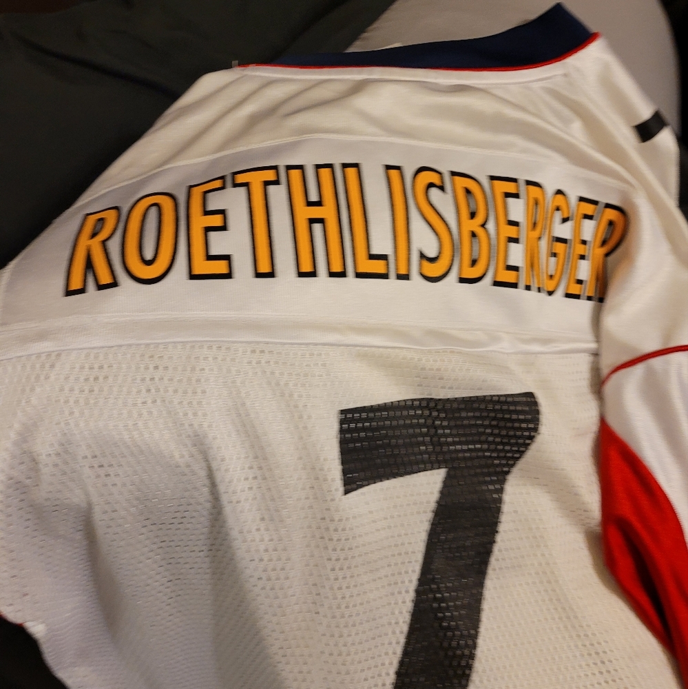 Red Whte and Blue Super Bowl XL Roethlisberger Jersey
